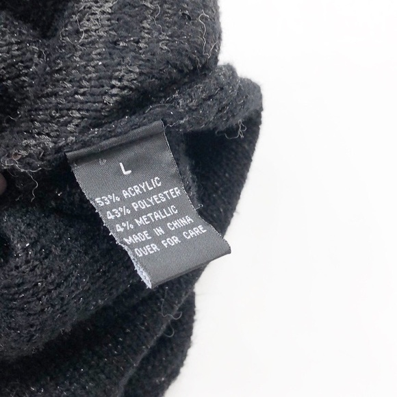 ALYX black sequin shimmer knit open cardigan - Picture 4 of 5